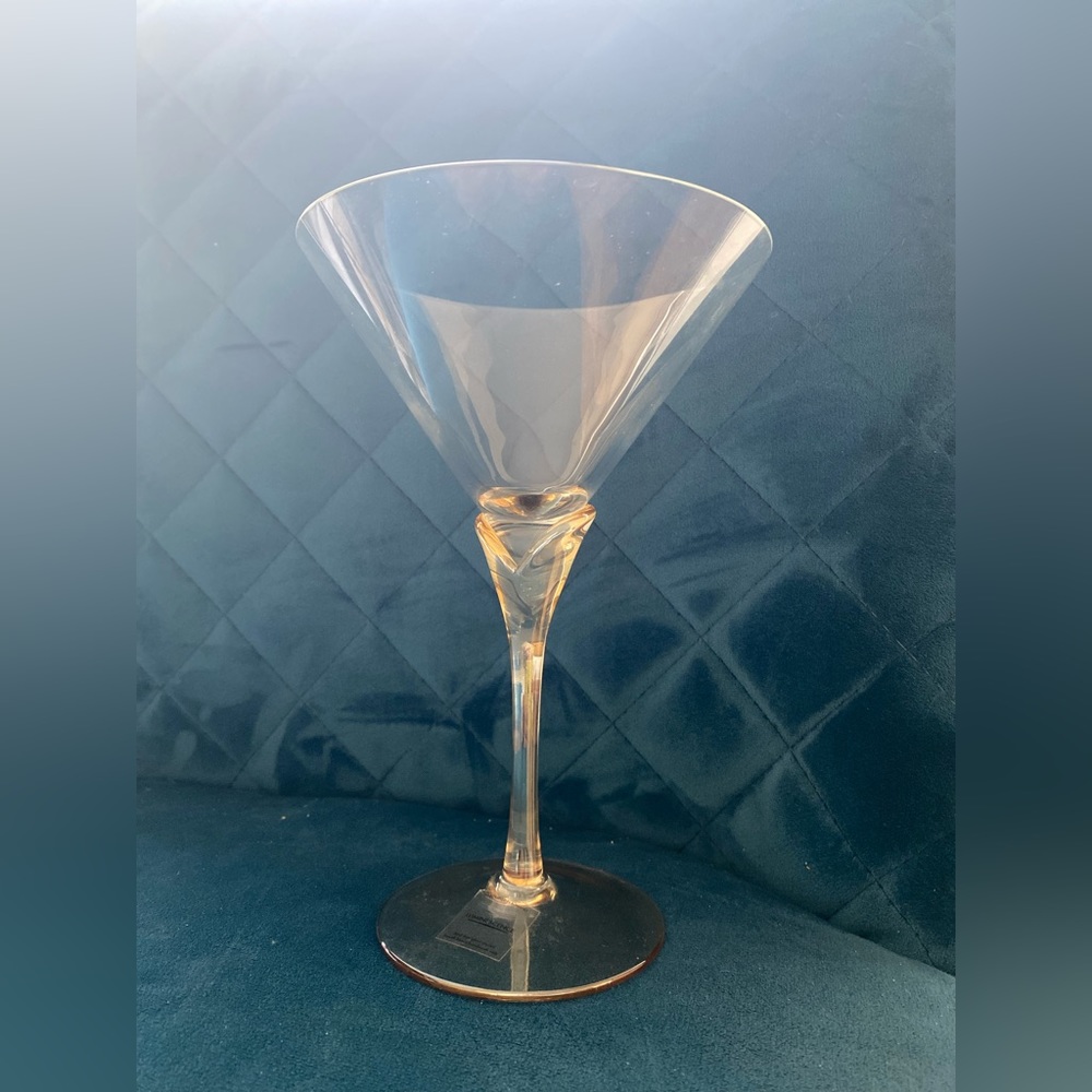 Luminescence Mouth Blown Lead Free Crystal Martini Glass.